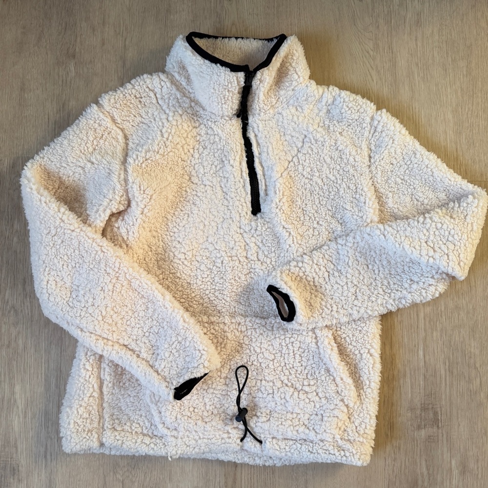 No Boundaries Cream Sherpa Pullover